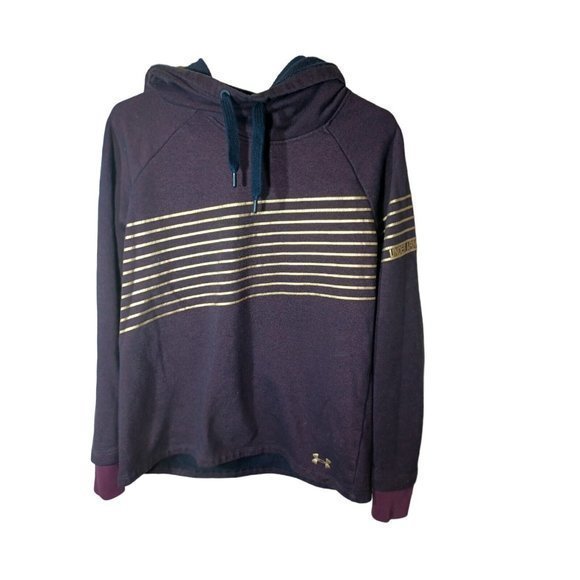 Women's Under‎ Armour Deep Purple Long Sleeve Scoop Neck Hoodie Size Medium - Picture 2 of 8